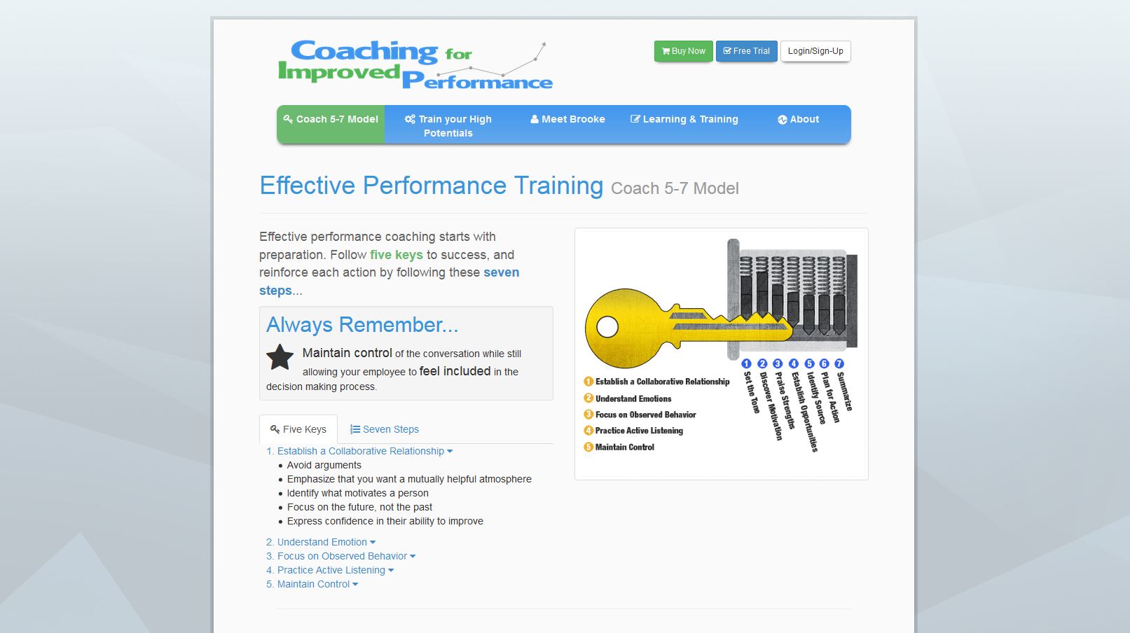 Coaching for Improved Performance